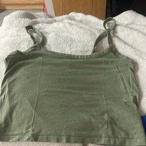 Green Sleeveless Crop Top